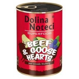 Dolina Noteci Premium Superfood Pies Wołowina i serca gęsi puszka 400g