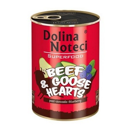 Dolina Noteci Premium Superfood Pies Wołowina i serca gęsi puszka 400g