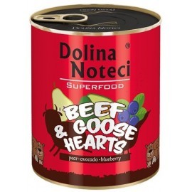 Dolina Noteci Premium Superfood Pies Wołowina i serca gęsi puszka 800g