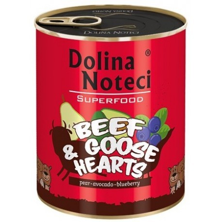 Dolina Noteci Premium Superfood Pies Wołowina i serca gęsi puszka 800g