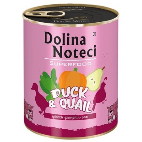 Dolina Noteci Premium Superfood Pies Kaczka i przepiórka puszka 800g