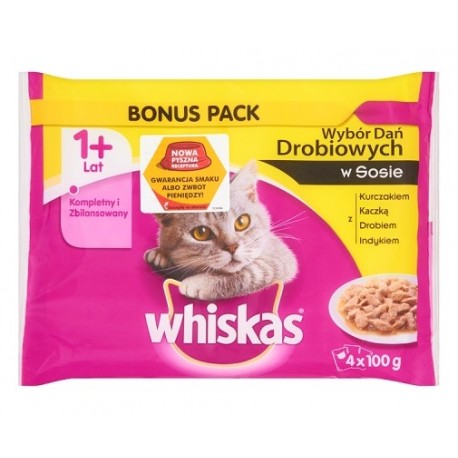 Whiskas Drobiowe Dania sos saszetki 4x100g