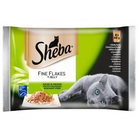 Sheba Delicacy Fine Flakes Mix Galaretka saszetki 4x85g