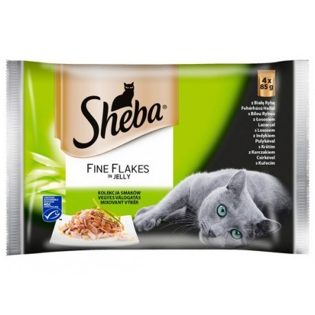 Sheba Delicacy Fine Flakes Mix Galaretka saszetki 4x85g
