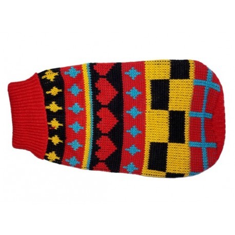 Doggy Fashion Golf 25cm/8" czerwony ze wzorem