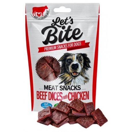 Let's Bite Meat Snacks Beef Dices & Chicken 80g