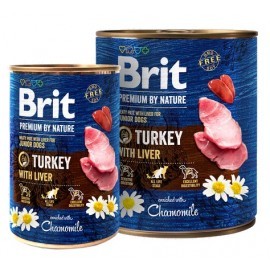 Brit Premium By Nature Turkey & Liver Junior puszka 800g