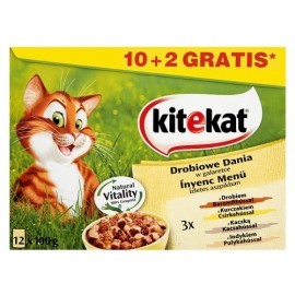 Kitekat Drobiowe dania saszetki 12x100g 10+2 gratis