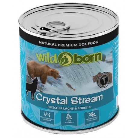 Wildborn Crystal Stream pstrąg, łosoś puszka 800g