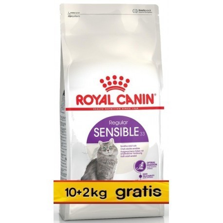 Royal Canin Sensible karma sucha dla kotów dorosłych, o wrażliwym przewodzie pokarmowym 12kg (10+2kg)