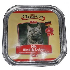 Classic Cat Adult Wołowina i wątróbka tacka 100g