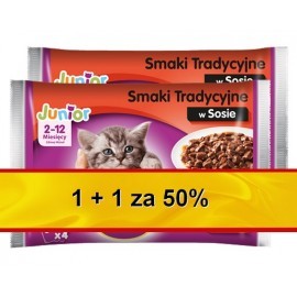 Whiskas Junior Smaki Tradycyjne w sosie 1+1 za 50% saszetki 8x100g