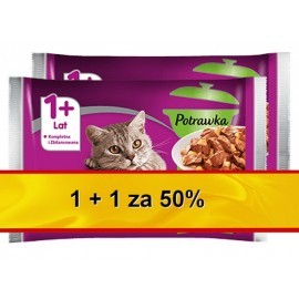 Whiskas Potrawka w galaretce Rybna i Tradycyjna 1+1 za 50% saszetki 8x100g