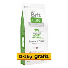 Brit Care Grain Free Adult Large Salmon & Potato 14kg (12+2kg gratis)