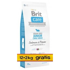 Brit Care Grain Free Junior Large Salmon & Potato 14kg (12+2kg gratis)