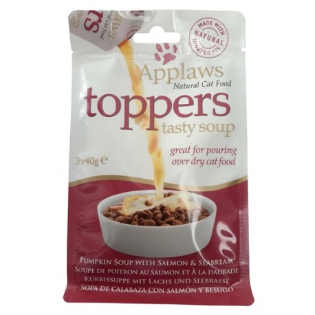 Applaws Cat Topper Zupa dynia, łosoś, dorada 3x40g
