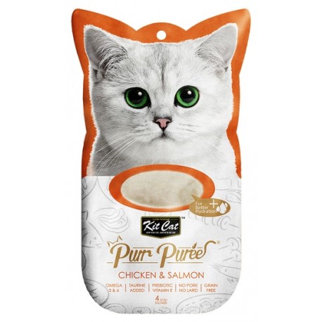 Kit Cat PurrPuree Chicken & Salmon 4x15g