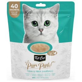 Kit Cat PurrPuree Tuna & Fiber Hairball 40x15g