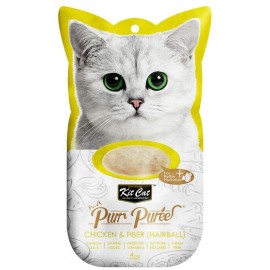 Kit Cat PurrPuree Chicken & Fiber Hairball 4x15g