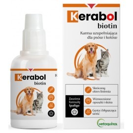 Vetoquinol Biowet Pet Line Kerabol - krople na poprawę sierści 50ml