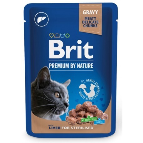 Brit Premium By Nature Cat Sterilised Liver sos saszetka 100g